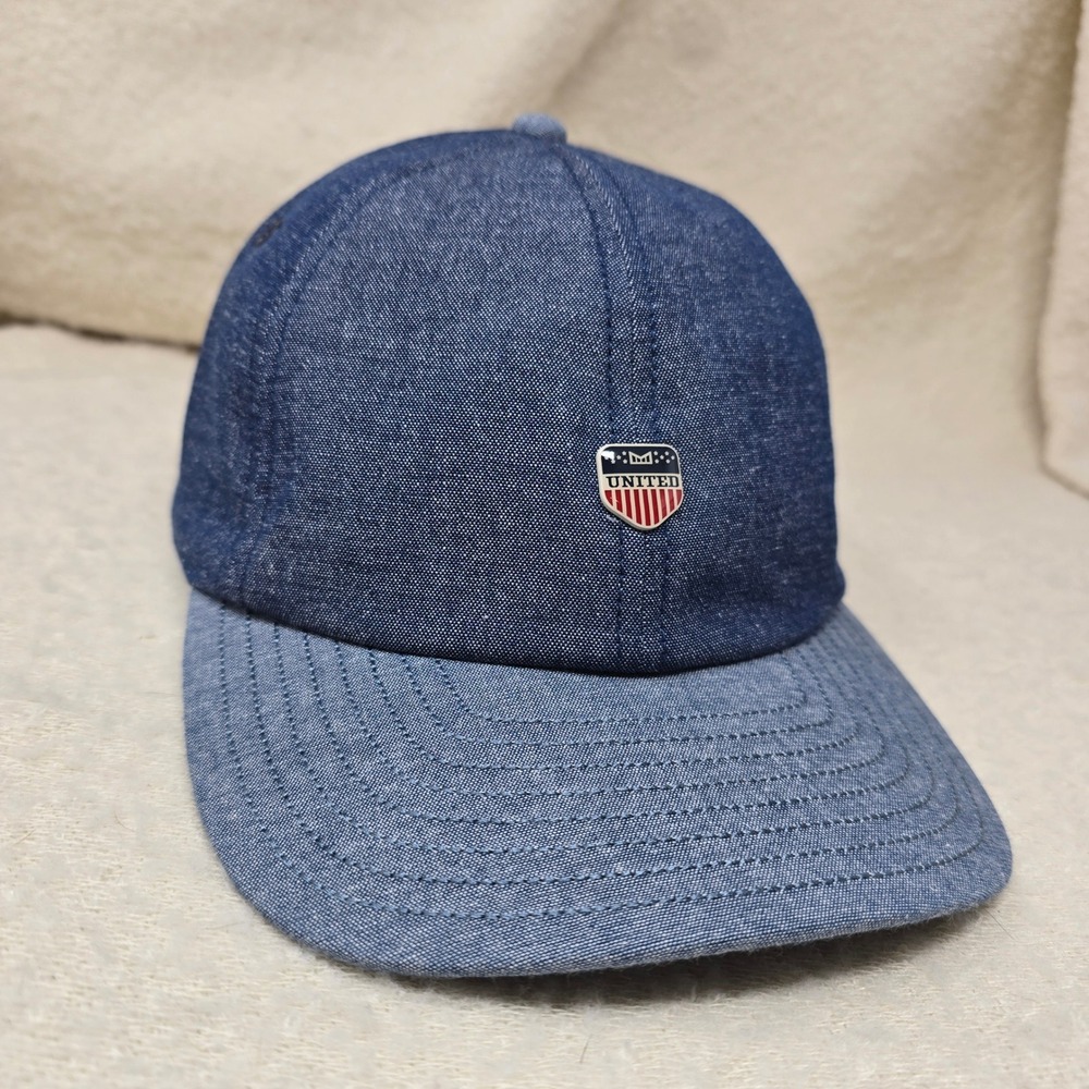 NWOT Melin Mens M Baseball Hat Blue Denim Legend Mill United Shield Strapback